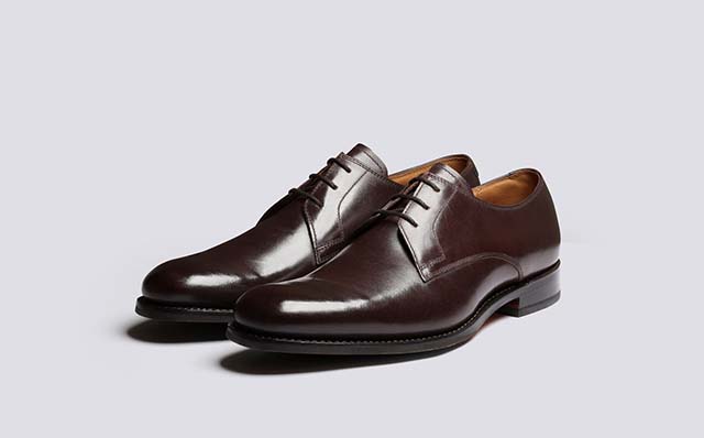 Grenson Gardner Mens Derby Shoes in Brown Leather GRS114068